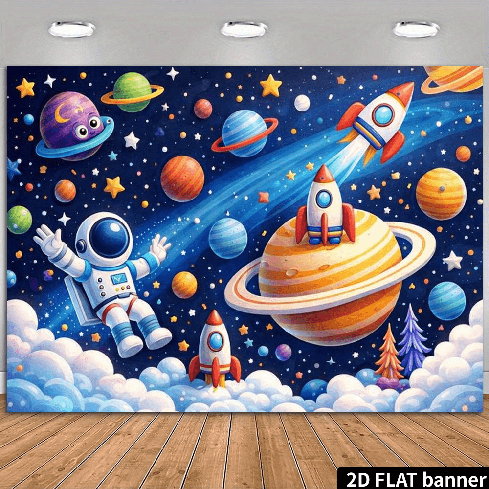 Science Nursery - Levendige ruimte-galaxie astronaut planeten wandtapijt decoratie