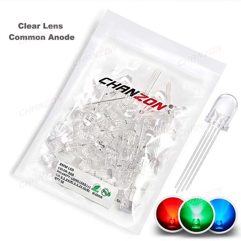 50 stks 8mm RGB LED Emitting D - Hobby Is Science recensie en prijs